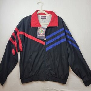 Vintage Members Only Jacket Stadium Club Red Blue Black Mens‎ Large Bomber